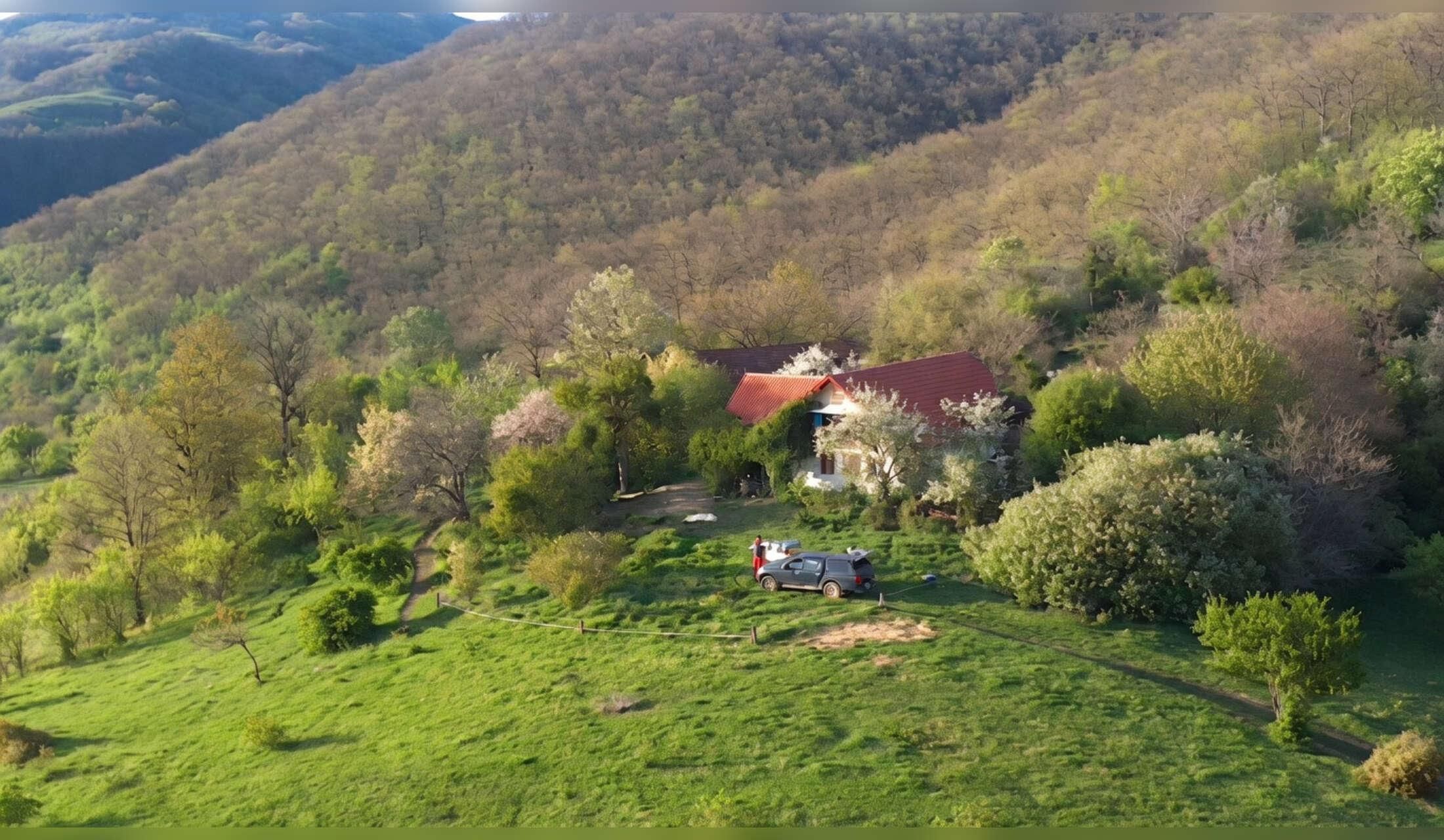 Secluded farmhouse in the Banat hills with a great view, close to the danube. Dogs, cats, chickens
